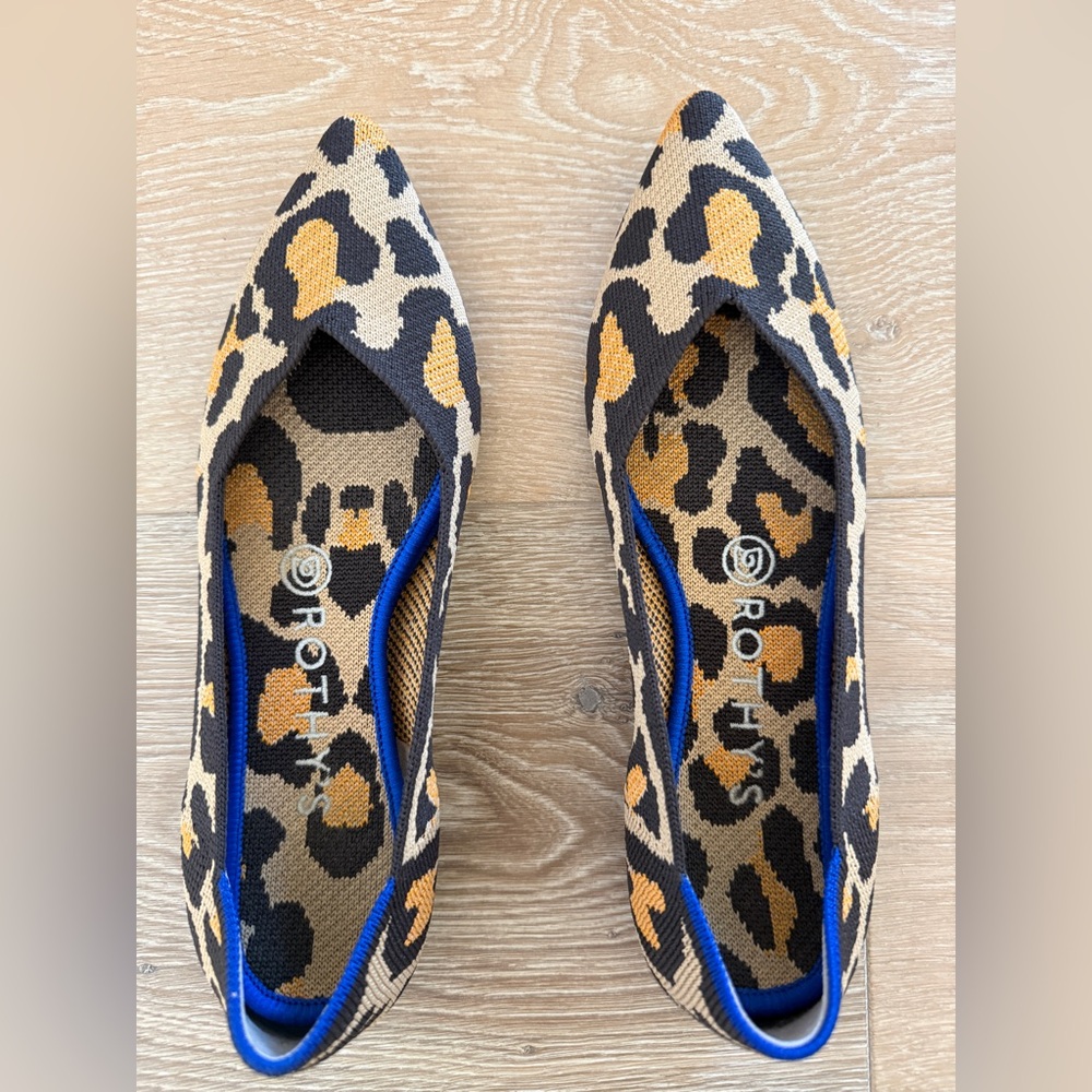Rothy's Leopard Print Flats - Brown, Black, and Blue
